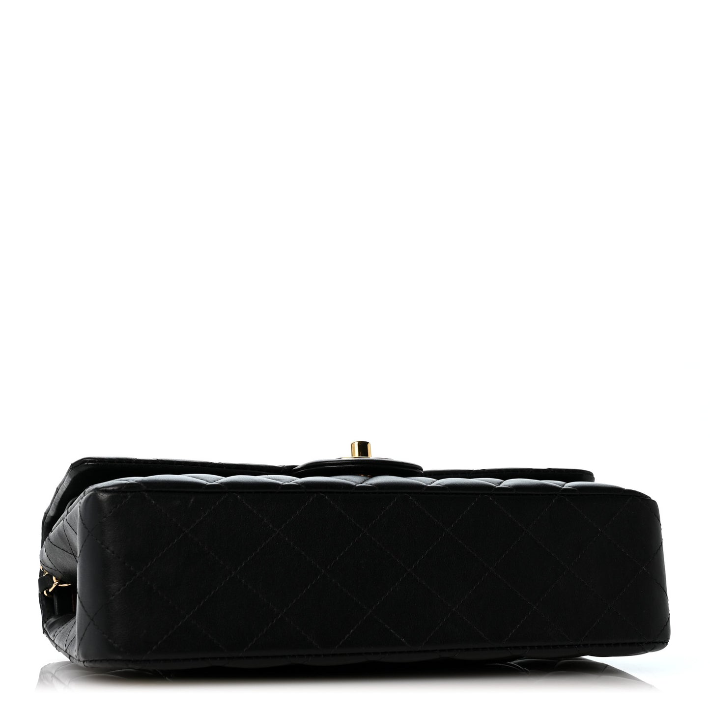 Lambskin Quilted Medium Double Flap Black