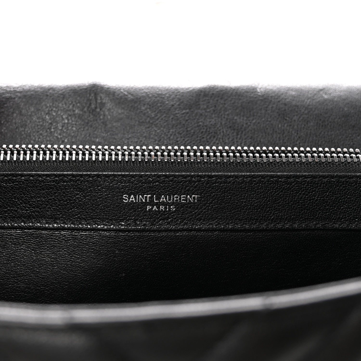Saint Laurent Sheepskin Matelasse Chevron Monogram Large College Satchel Black 6 of 9
