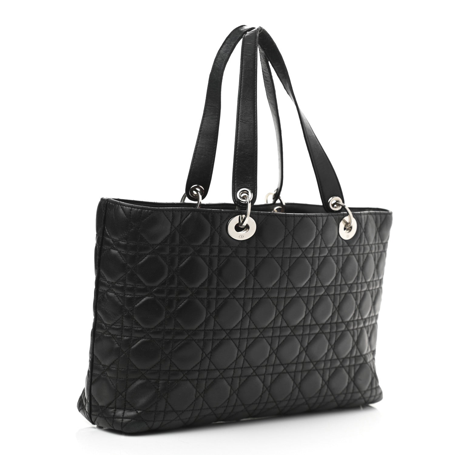 Christian Dior Lambskin Cannage Large Lady Dior Shopper Tote Black 2 of 12