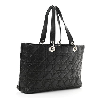 Christian Dior Lambskin Cannage Large Lady Dior Shopper Tote Black 2 of 12