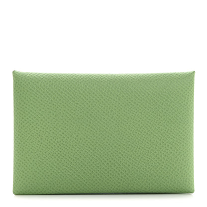 Hermes Epsom Calvi Card Case Vert Criquet 1 of 8