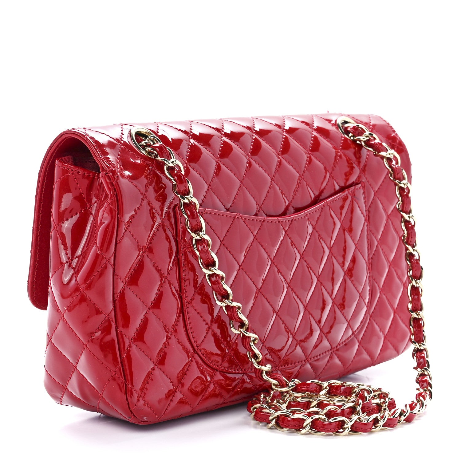 Chanel Patent Calfskin Quilted Valentine Charms Medium Single Flap Red 2 of 11