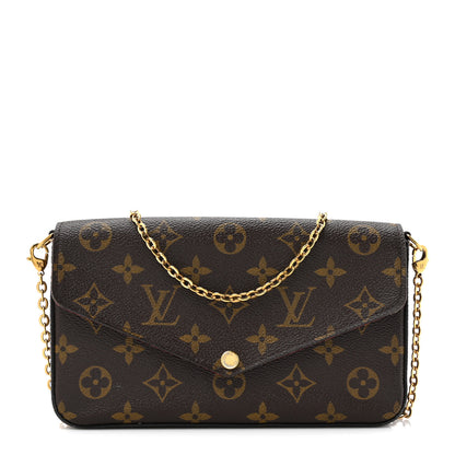 Louis Vuitton Monogram Pochette Felicie Chain Wallet Fuchsia 1 of 17