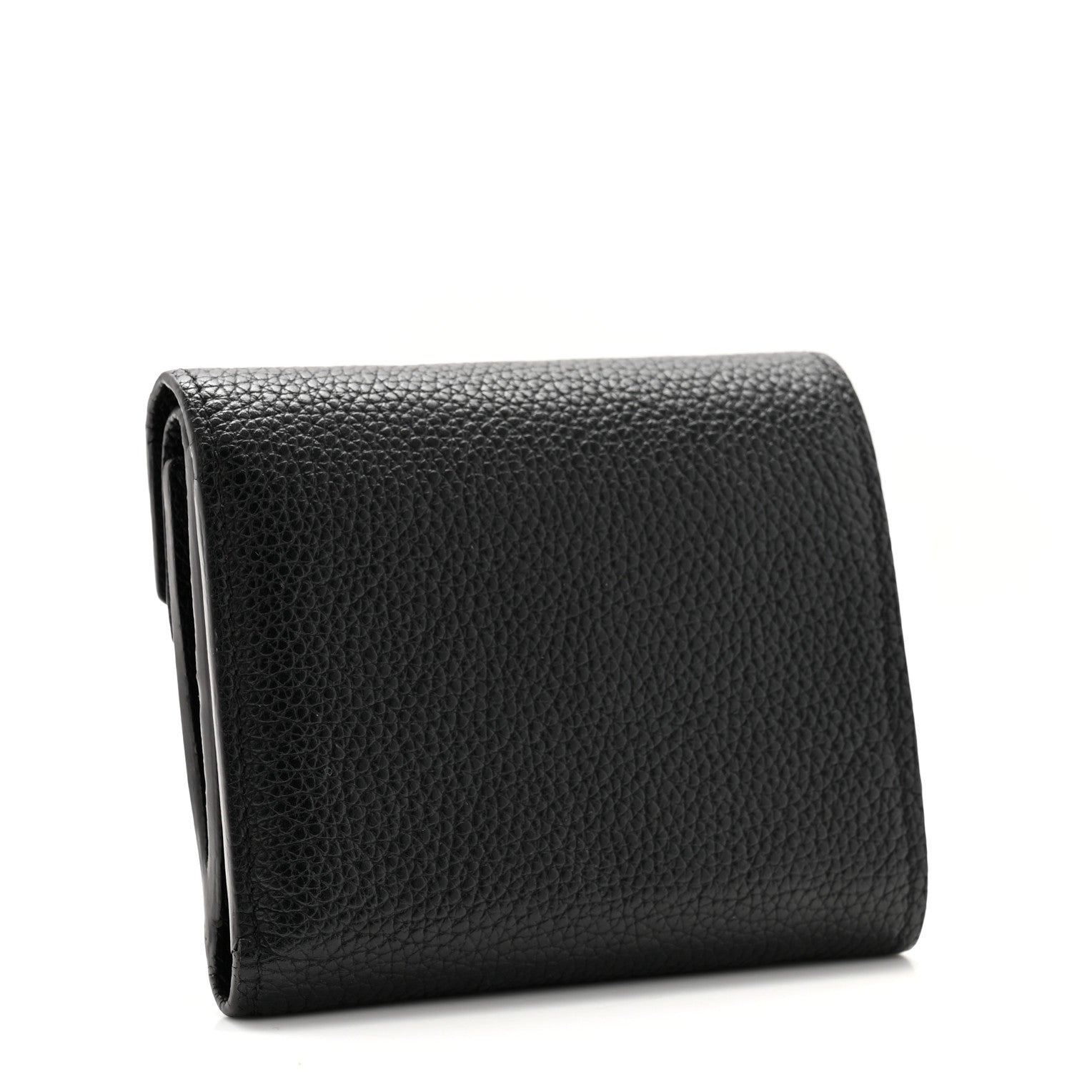 Louis Vuitton Grained Calfskin Monogram Double V Compact Wallet Black 3 of 10