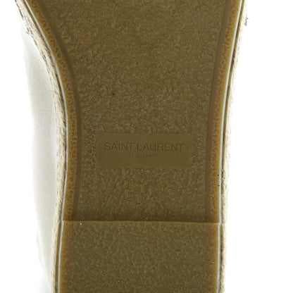 Saint Laurent Canvas Elba Logo Embroidered Espadrilles 45 Panna 6 of 9