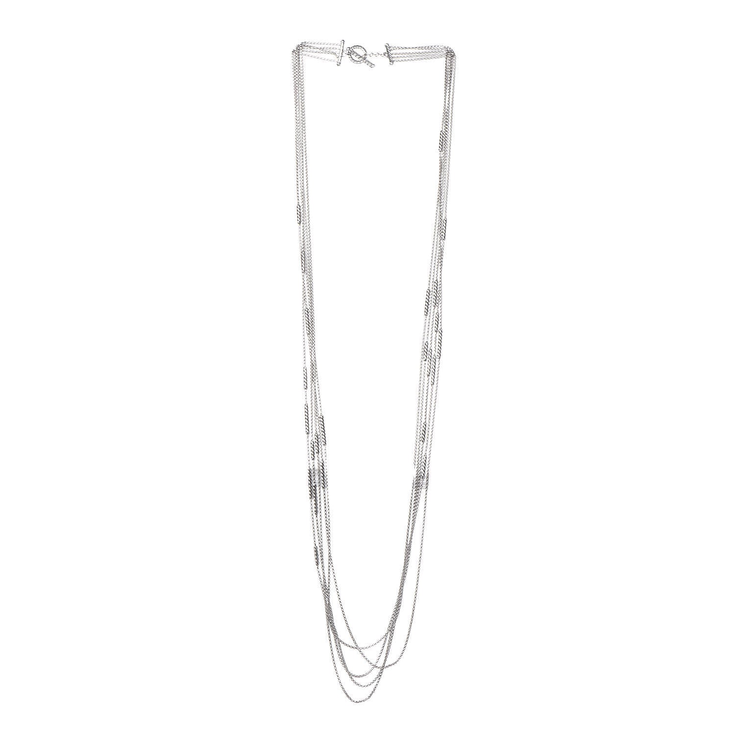 David Yurman Sterling Silver Willow Five-Row Chain Necklace 3 of 7