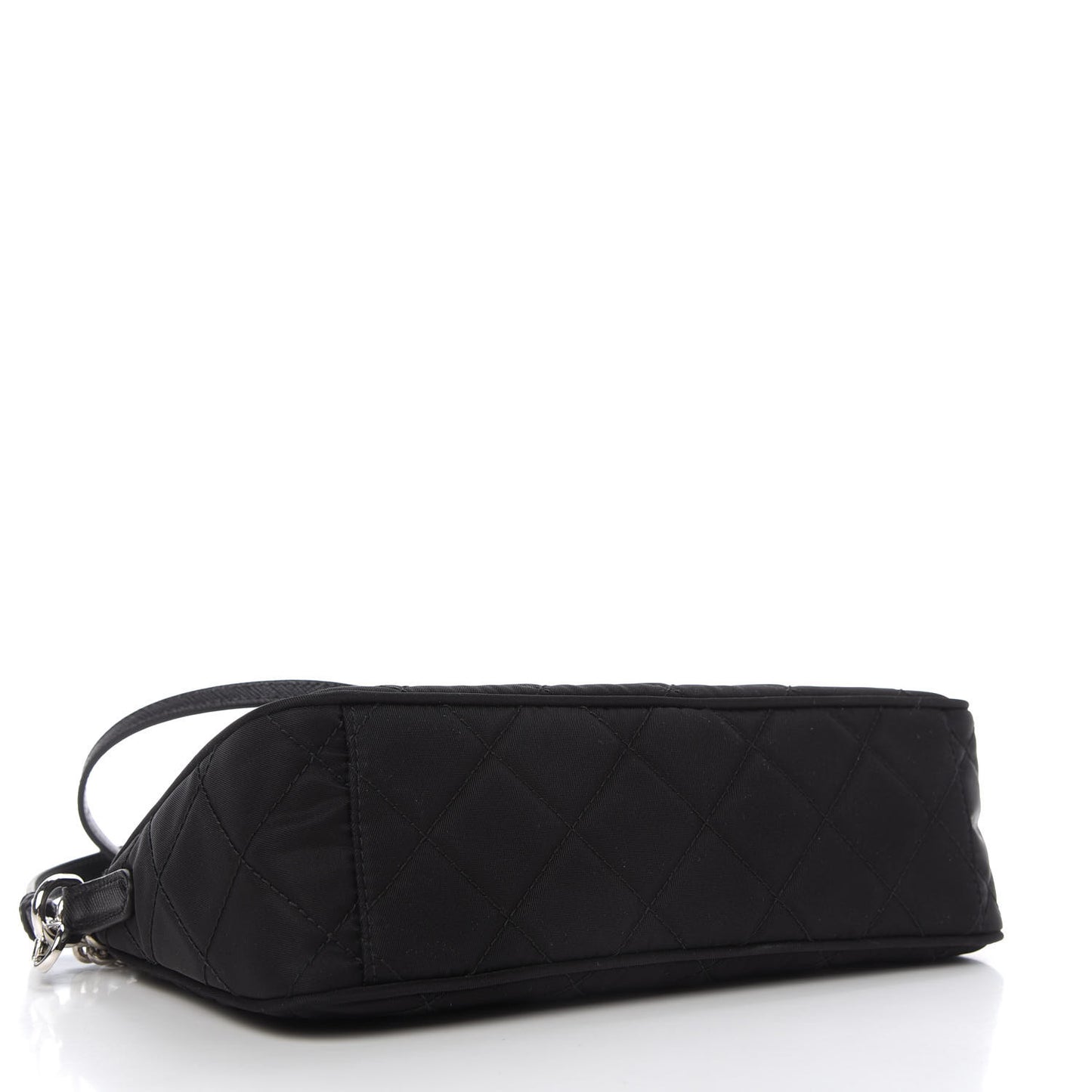 Nylon Tessuto Impuntu Quilted Crossbody Bag Black