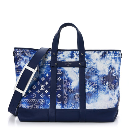 Louis Vuitton Cowhide Monogram Bandana Journey Tote Blue White 1 of 8