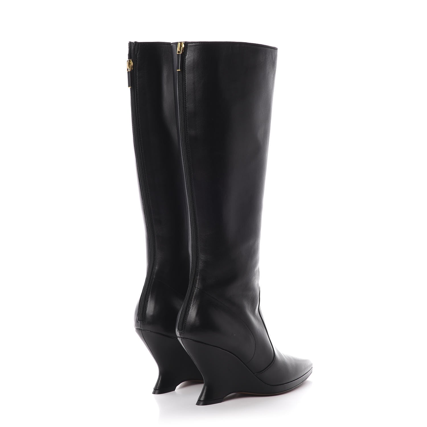 Christian Dior Nappa Dioretre Knee High Boots 39 Black 4 of 11