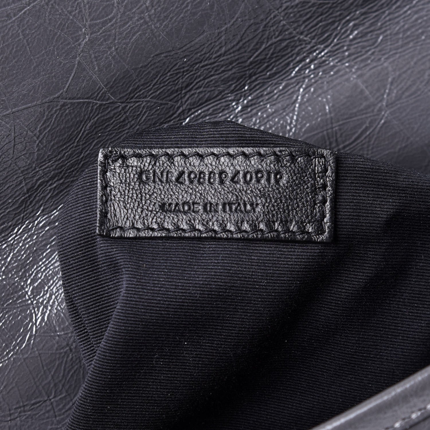 Saint Laurent Crinkled Calfskin Matelasse Monogram Medium Niki Chain Satchel Asphalt 10 of 14