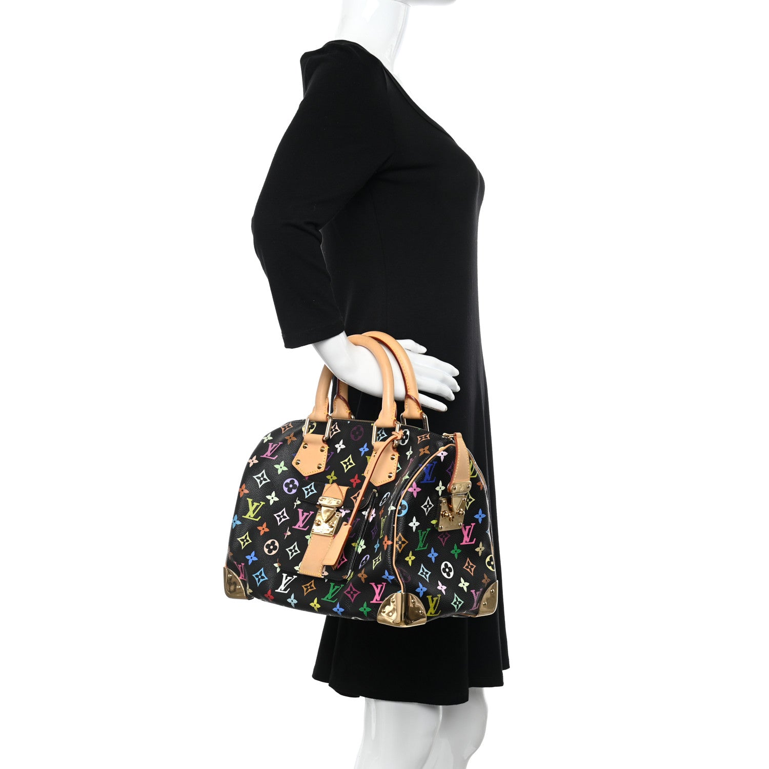 Louis Vuitton Monogram Multicolor Speedy 30 Black 2 of 9
