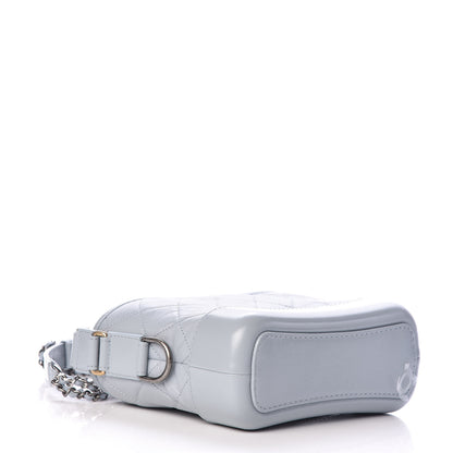 Chanel Aged Calfskin Quilted Small Gabrielle Hobo Light Blue 4 of 11