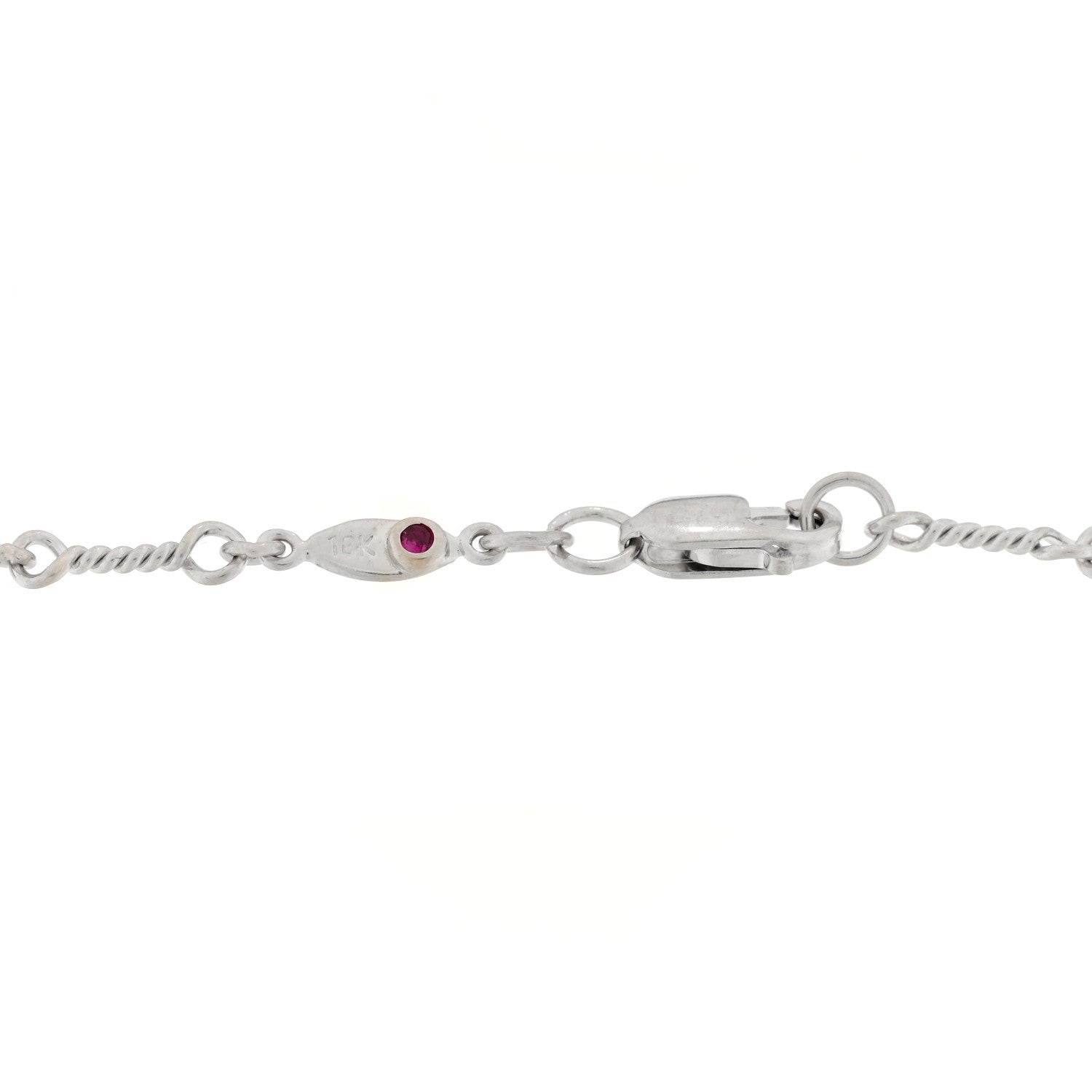 Roberto Coin 18K White Gold Diamond DogBone Chain Station Bracelet 3 of 3