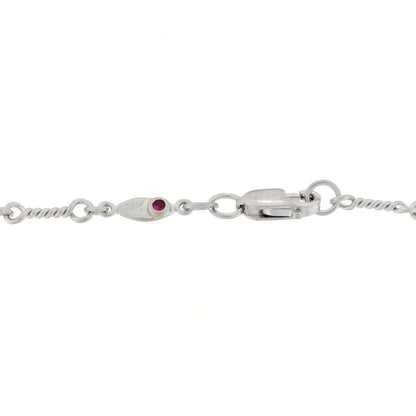 Roberto Coin 18K White Gold Diamond DogBone Chain Station Bracelet 3 of 3