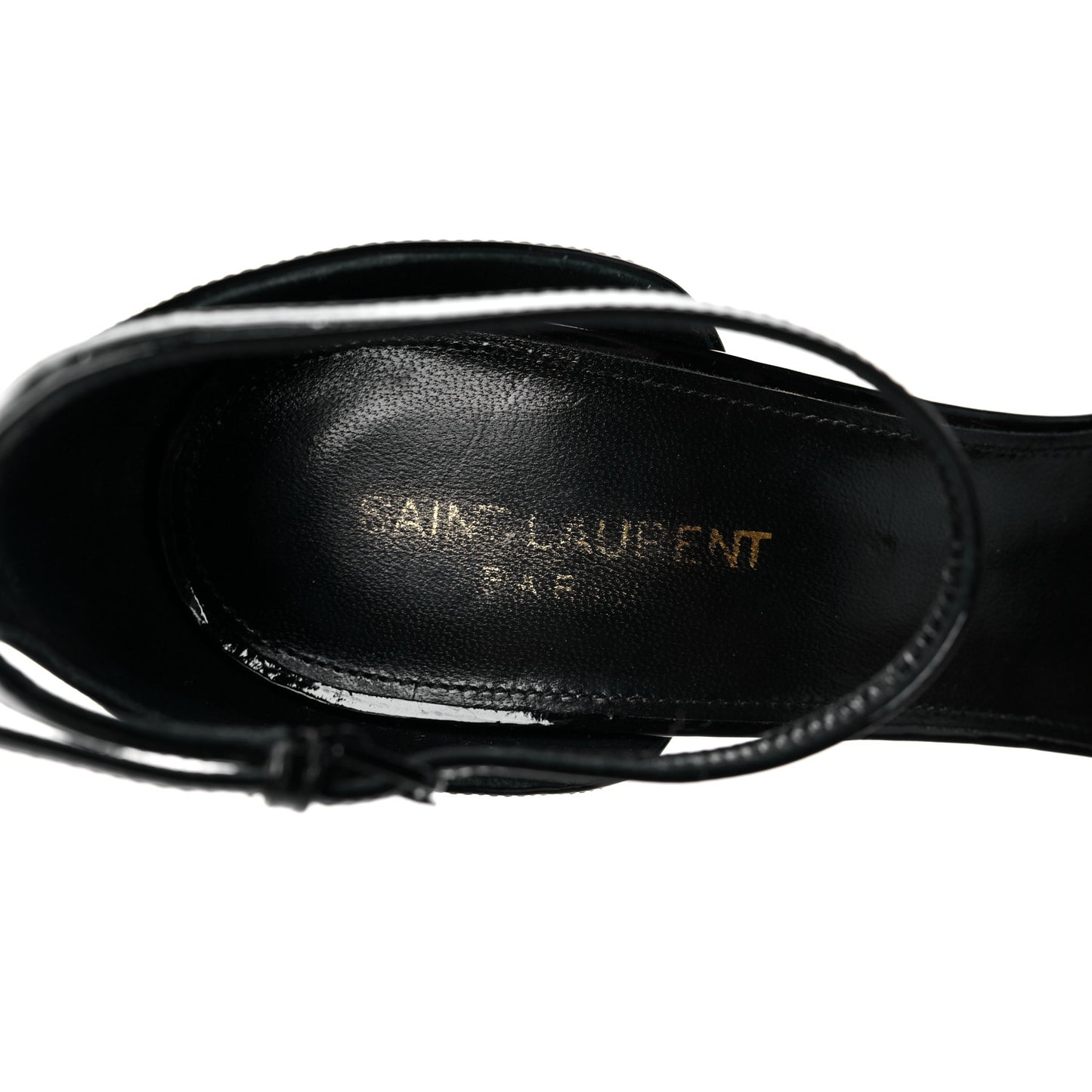Patent Calfskin Opyum 110 Sandals 42 Black Gold