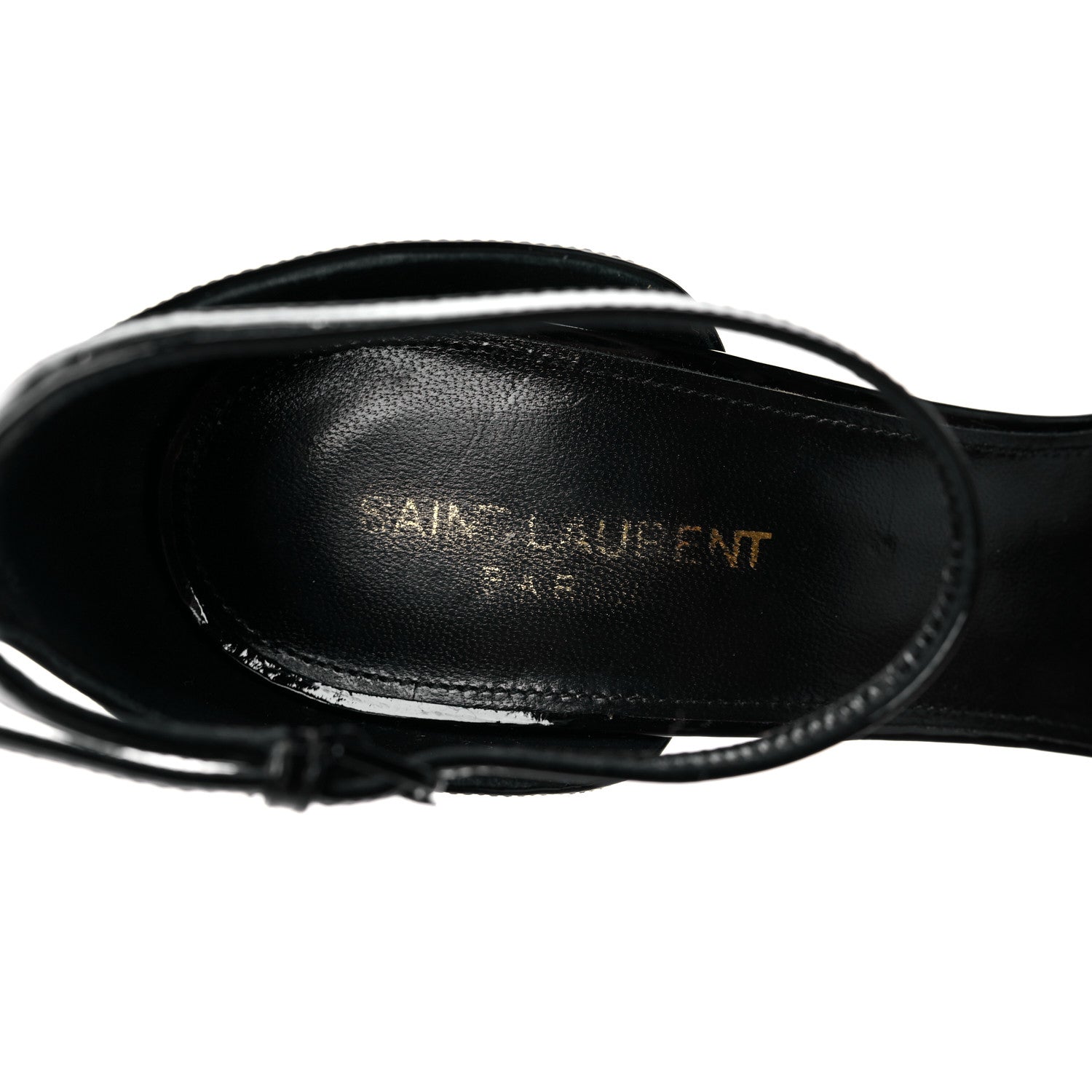 Saint Laurent Patent Calfskin Opyum 110 Sandals 42 Black Gold 7 of 8