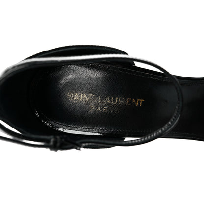 Saint Laurent Patent Calfskin Opyum 110 Sandals 42 Black Gold 7 of 8