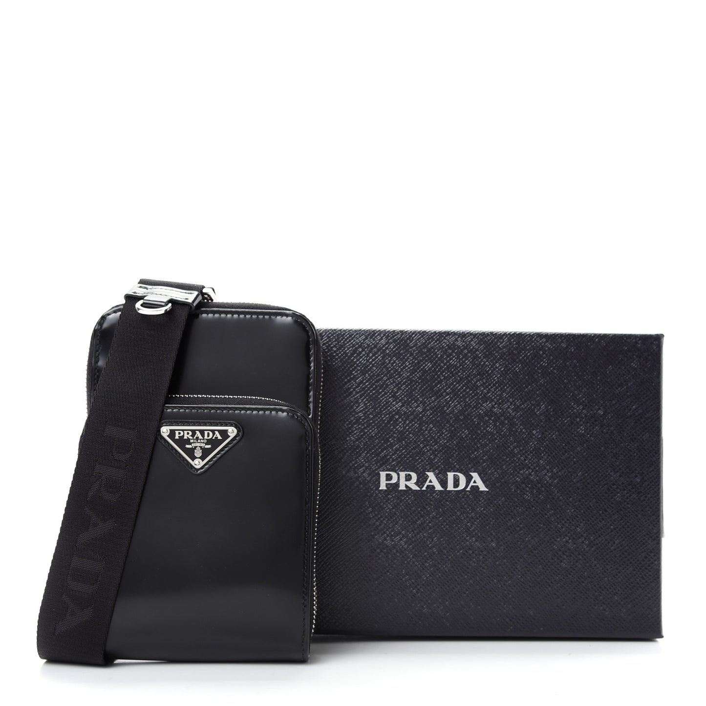 Spazzolato Smartphone Case Crossbody Black