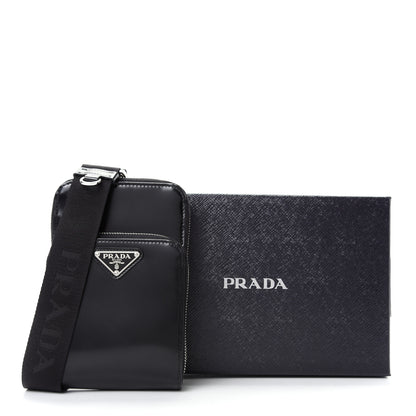 Prada Spazzolato Smartphone Case Crossbody Black 10 of 10