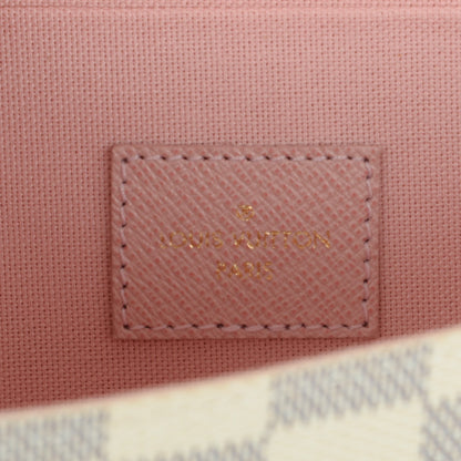 Louis Vuitton Damier Azur Pochette Felicie Chain Wallet Rose Ballerine 8 of 10