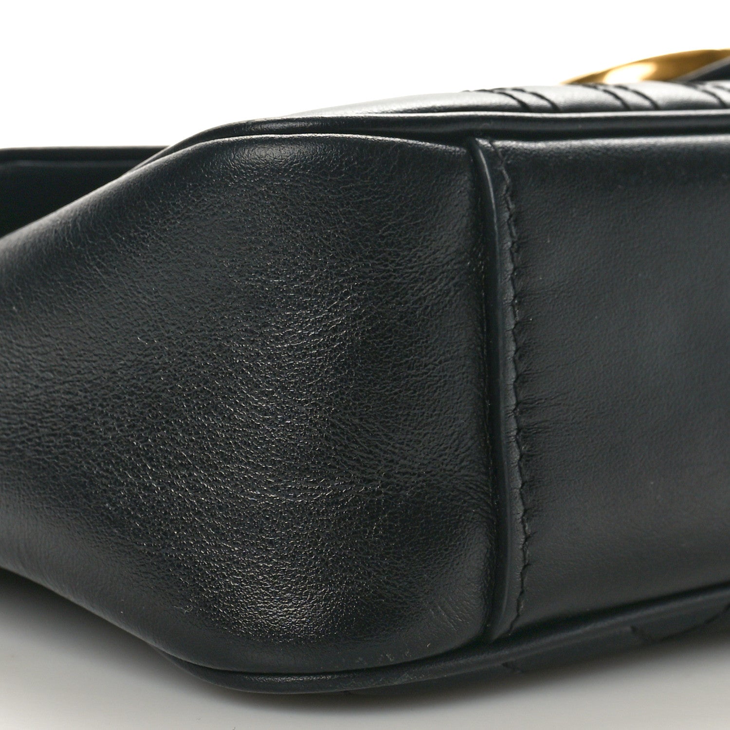 Gucci Calfskin Matelasse Small GG Marmont Shoulder Bag Black 9 of 11