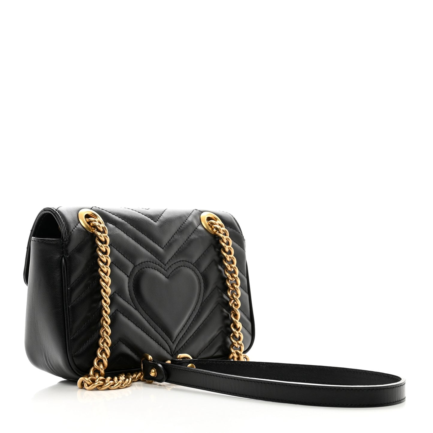 Calfskin Matelasse Mini GG Marmont Shoulder Bag Black
