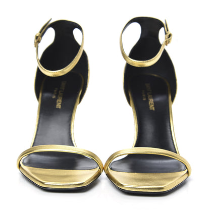 Saint Laurent Calfskin Opyum Sandals 38.5 Oro 2 of 10