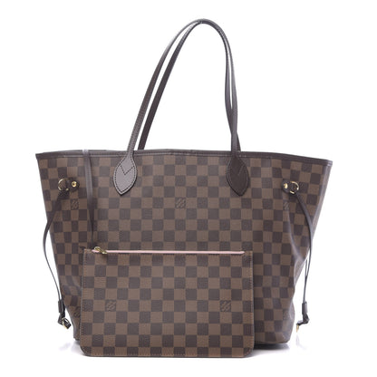Louis Vuitton Damier Ebene Neo Neverfull MM Rose Ballerine 1 of 12