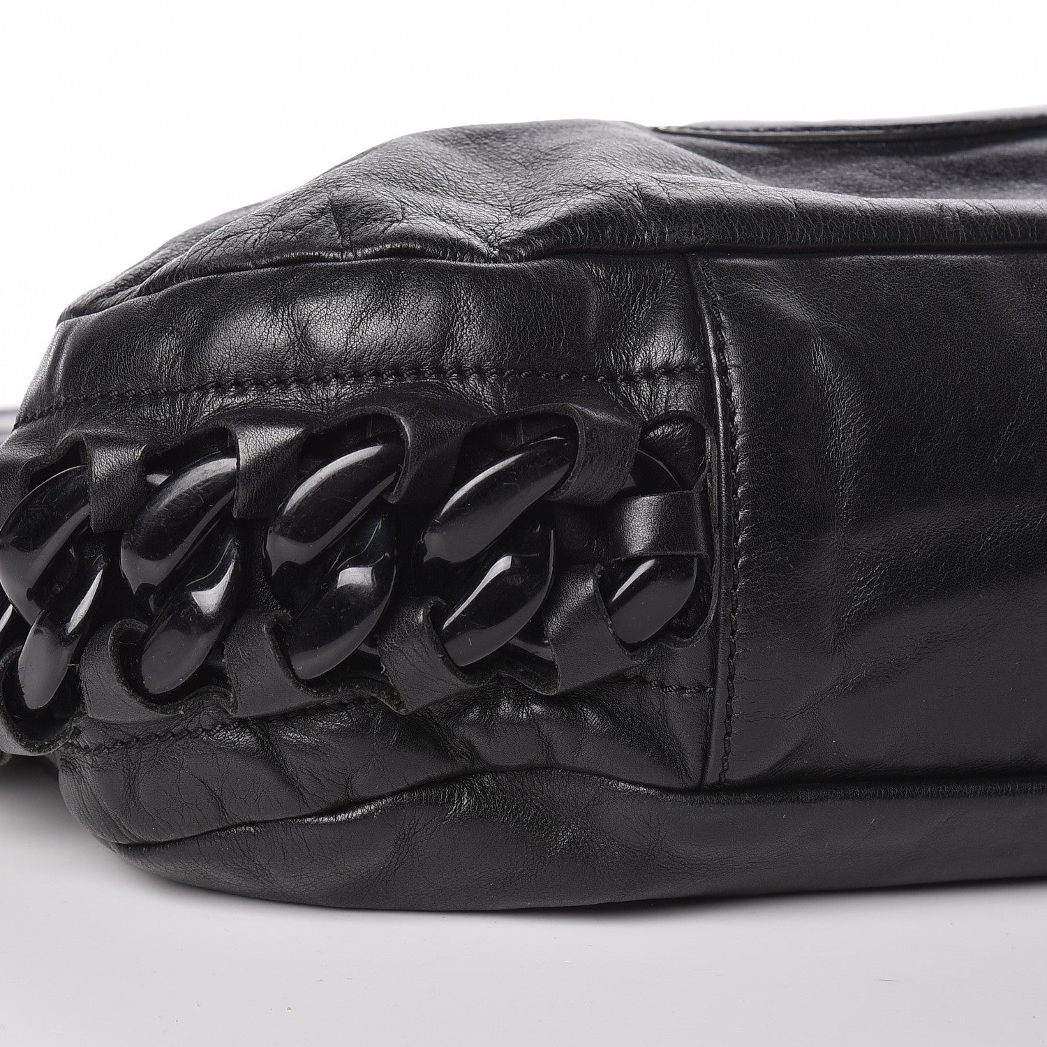 Chanel Calfskin Modern Chain Rhodoid Hobo Black 9 of 11