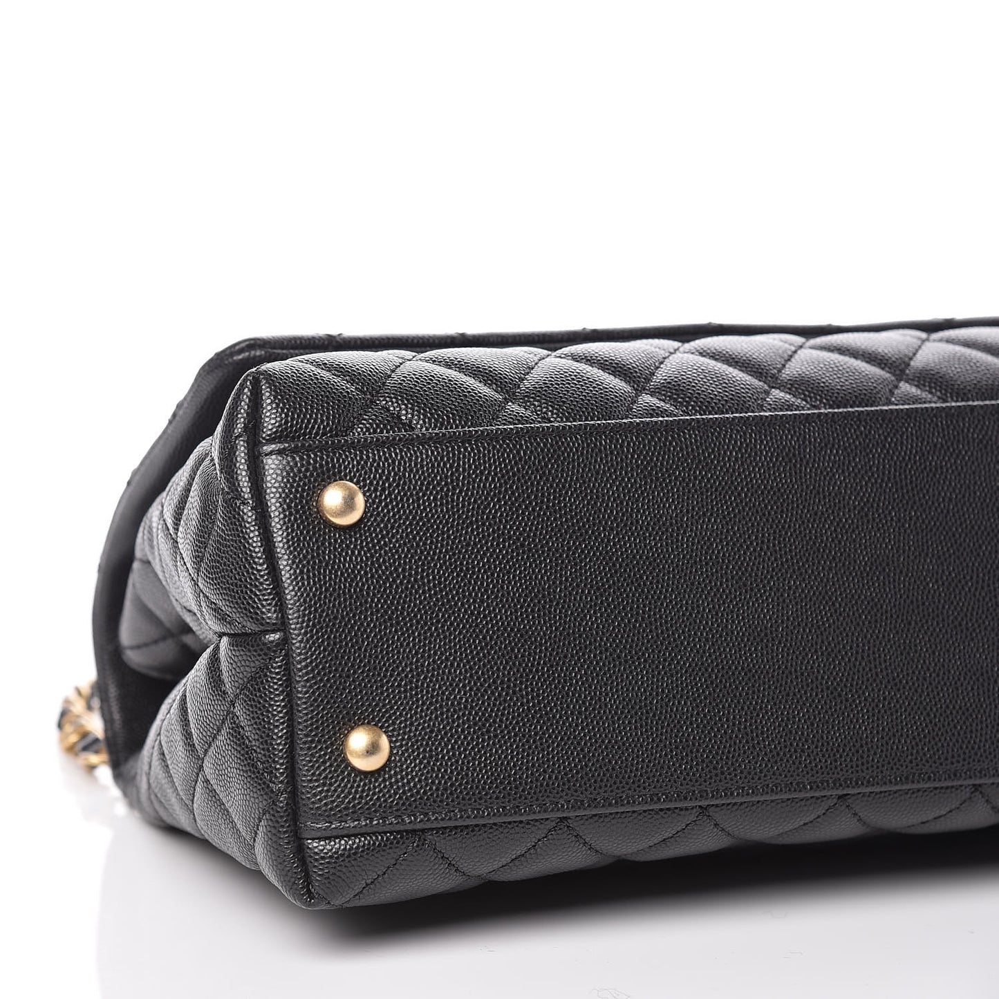 Caviar Quilted Small Coco Handle Flap Black