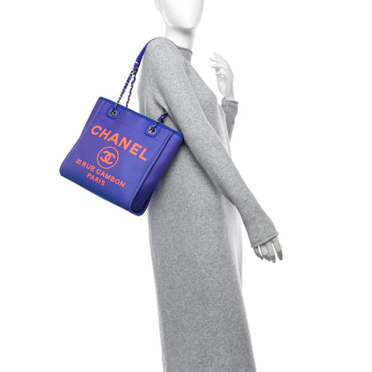 Chanel Mixed Fibers Mini Deauville Tote Blue Orange 2 of 13