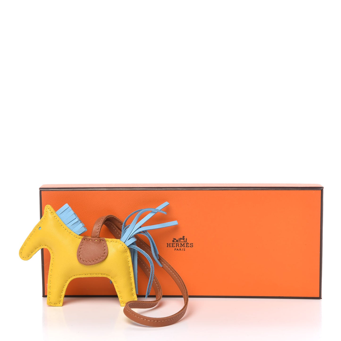 Milo Lambskin Grigri Rodeo Horse Bag Charm PM Jaune de Naples Celeste Gold