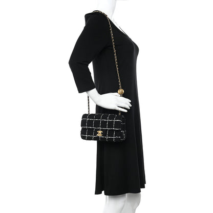 Chanel Tweed Quilted Mini Rectangular Pearl Crush Flap Black 2 of 11