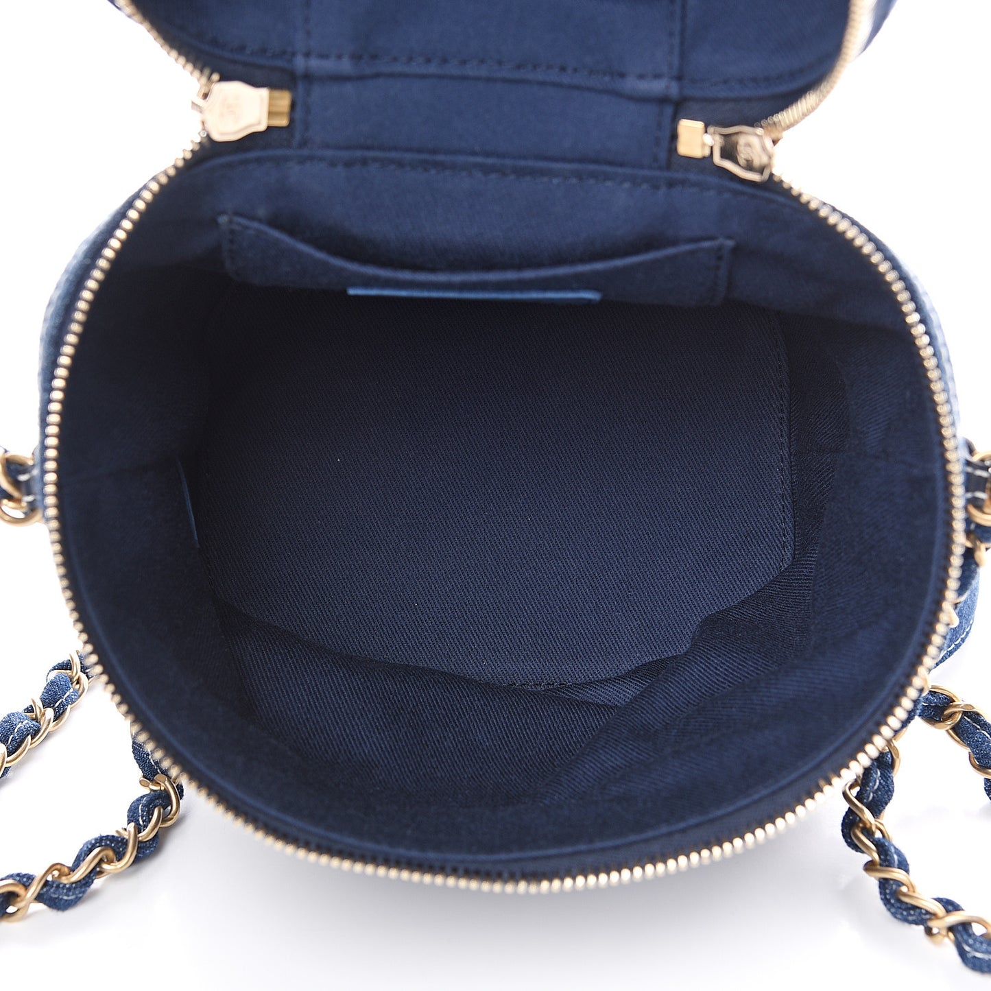 Denim Quilted Denim Trip Vanity Cosmetic Case Blue