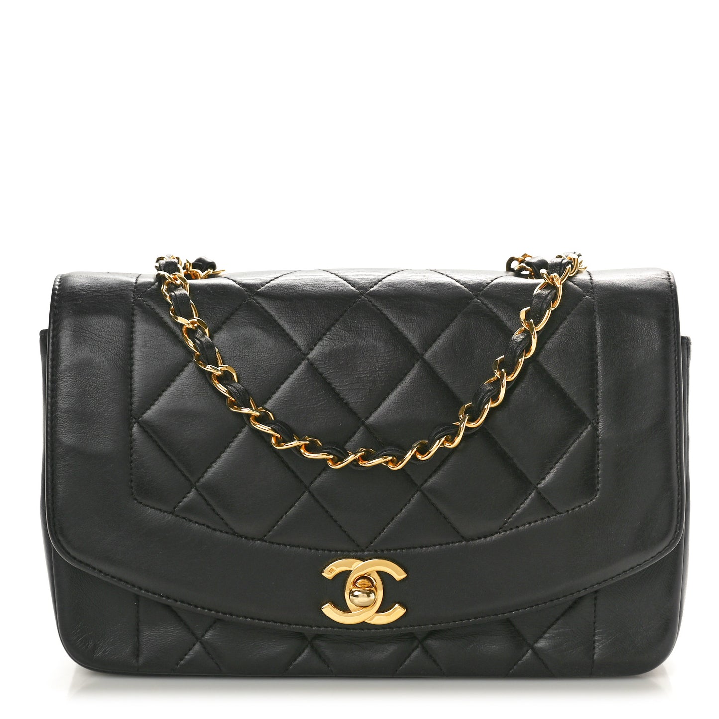Lambskin Quilted Small Single Flap Black