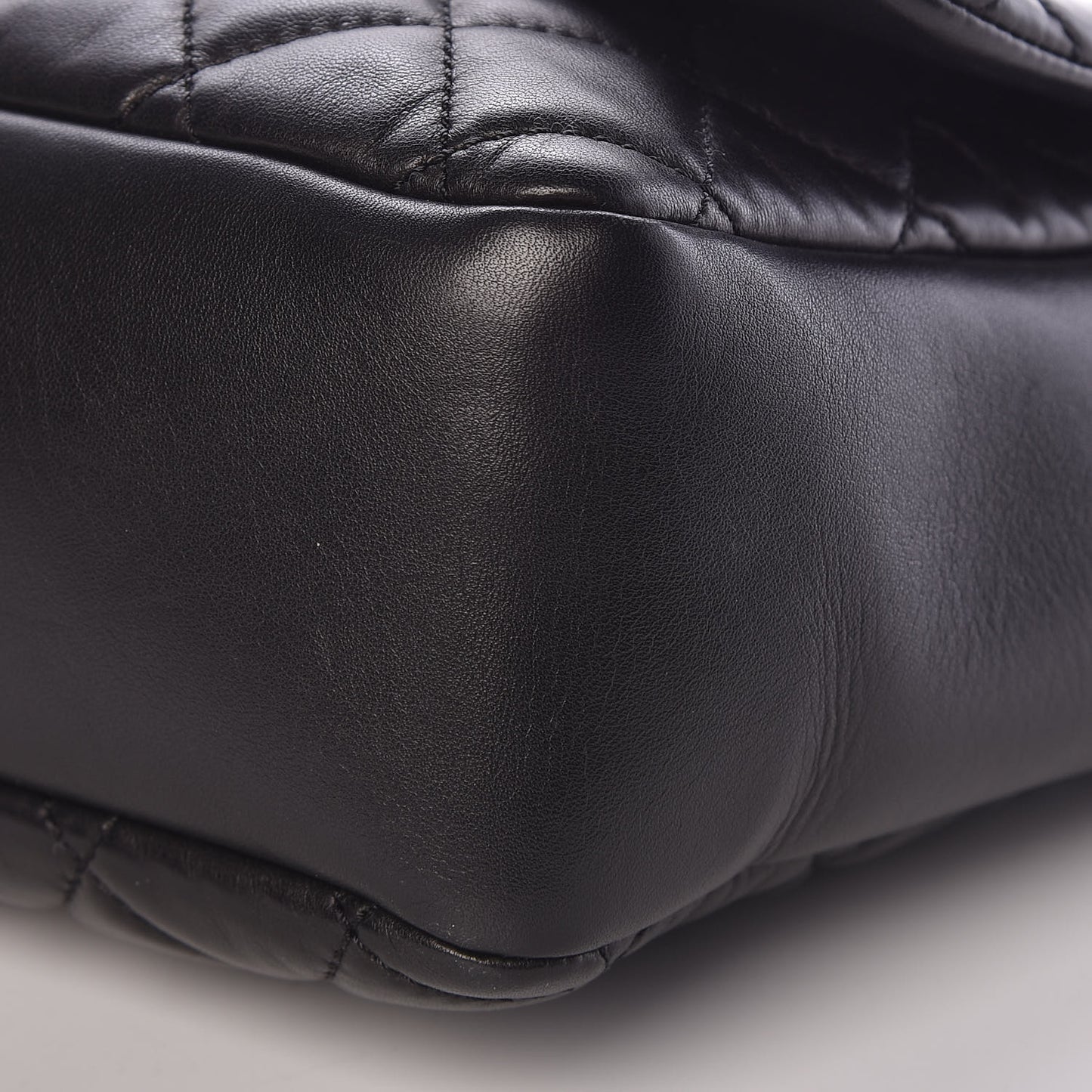 Lambskin Quilted Jumbo Coco Rain Flap Black