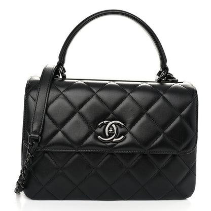Chanel Lambskin Quilted Small Trendy CC Dual Handle Flap Bag So Black 1 of 13