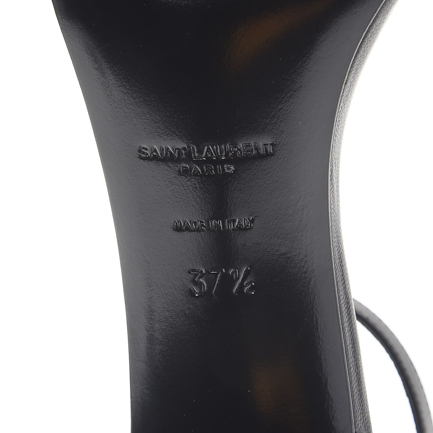 Saint Laurent Calfskin Jane 80 Ankle Strap Sandals 37.5 Black 6 of 9