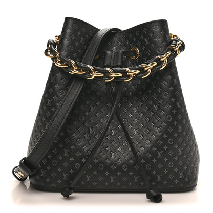 Louis Vuitton Calfskin Nanogram Embossed Neonoe BB Black 1 of 8