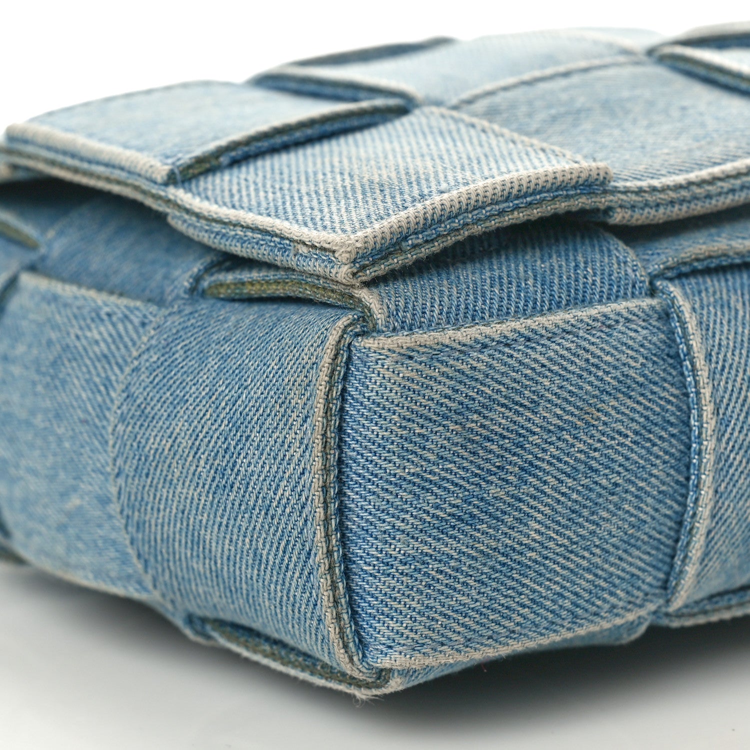 Bottega Veneta Denim Maxi Intrecciato Cassette Crossbody Bag Blue 9 of 10