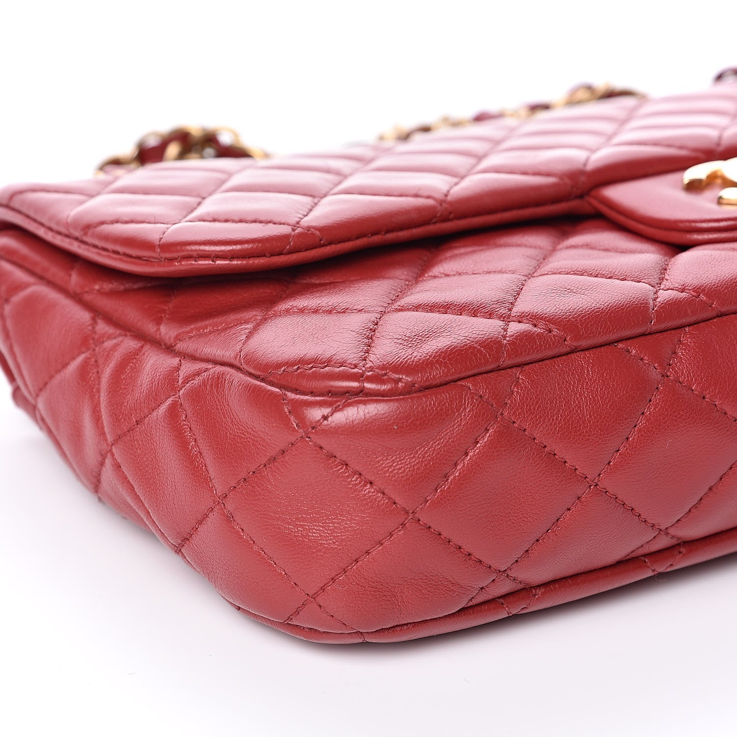 Chanel Lambskin Quilted Medium Cruise Charm Flap Red 8 of 10