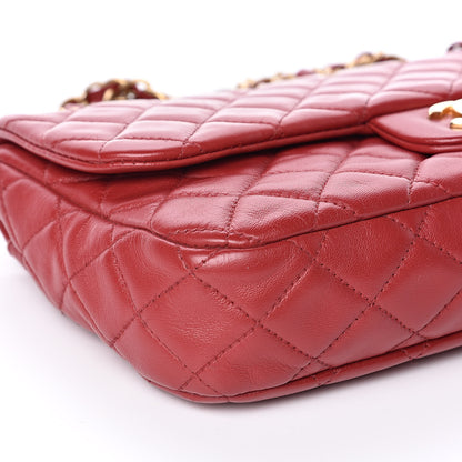 Chanel Lambskin Quilted Medium Cruise Charm Flap Red 8 of 10