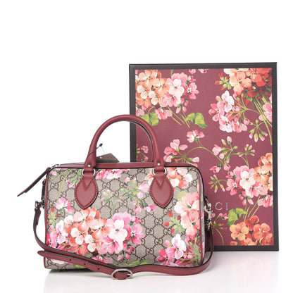 Gucci GG Supreme Monogram Blooms Small Boston Beige Multicolor Dry Rose 9 of 11