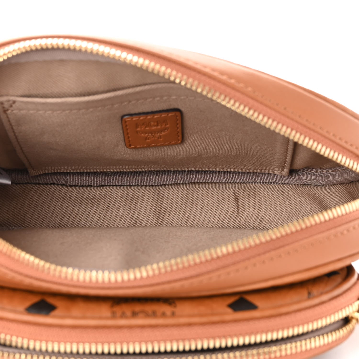 MCM Visetos Small Aren Multifunction Crossbody Pouch Cognac 5 of 10