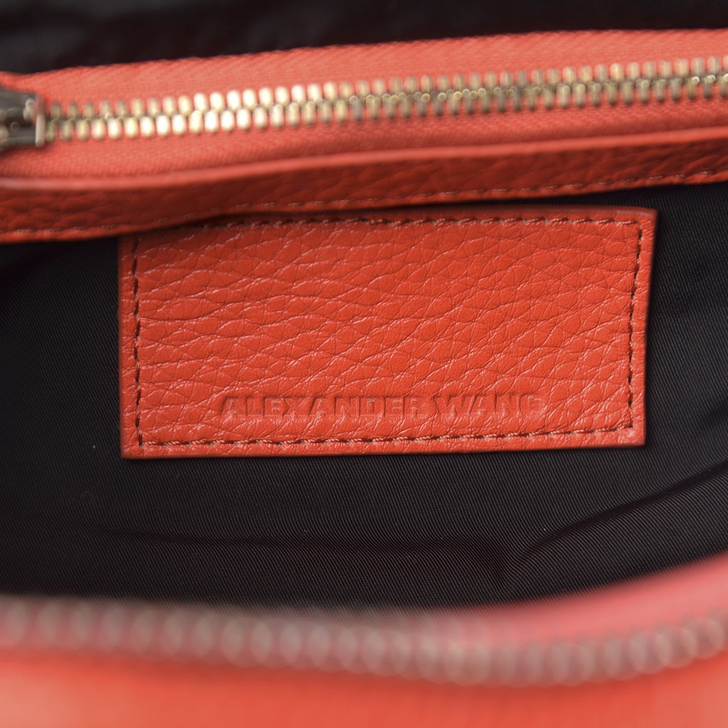 Alexander Wang Pebbled Lambskin Rockie Tangerine Gold Hardware 9 of 10