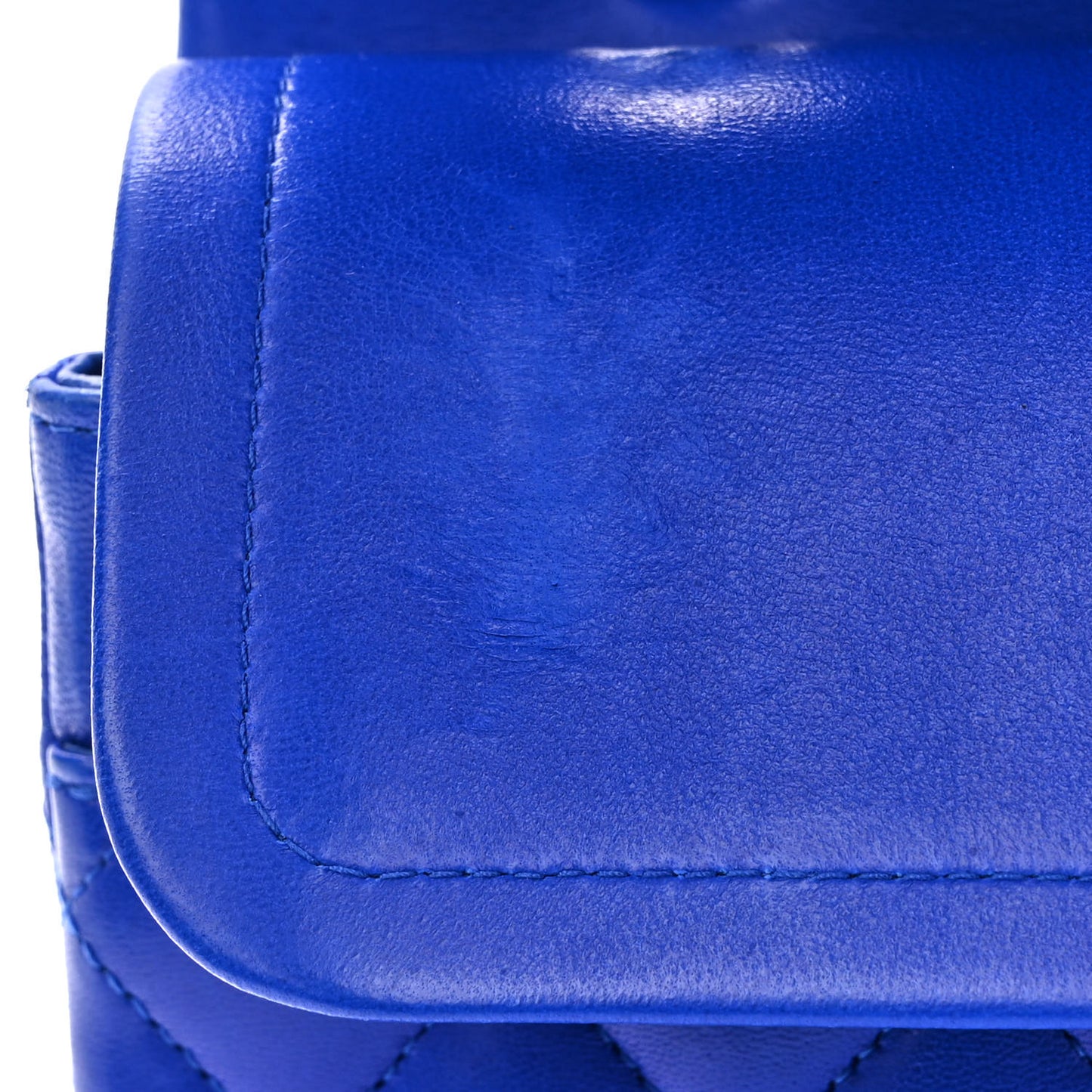 Lambskin Quilted Medium Double Flap Blue