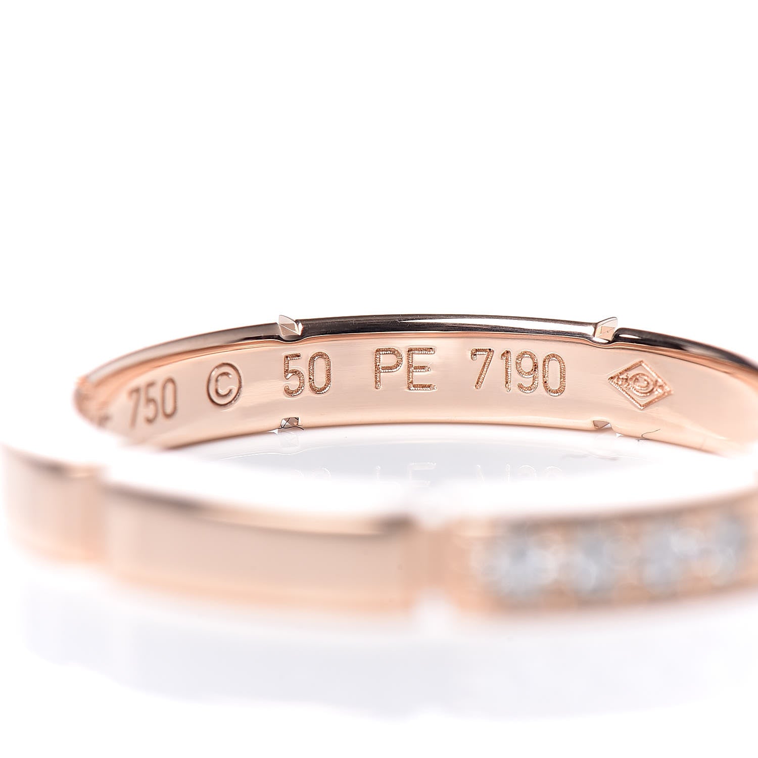 Cartier 18K Pink Gold Diamond Maillon Panthere Wedding Band Ring 50 5.25 5 of 5