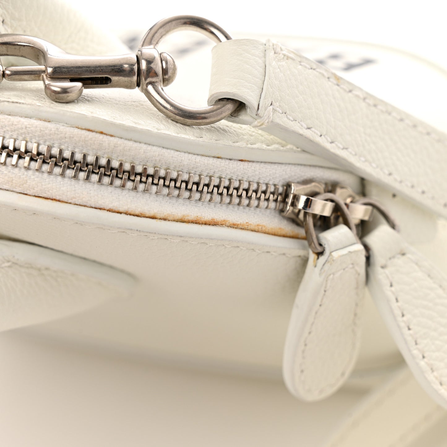 Grained Calfskin XXS Ville Top Handle Bag White Black