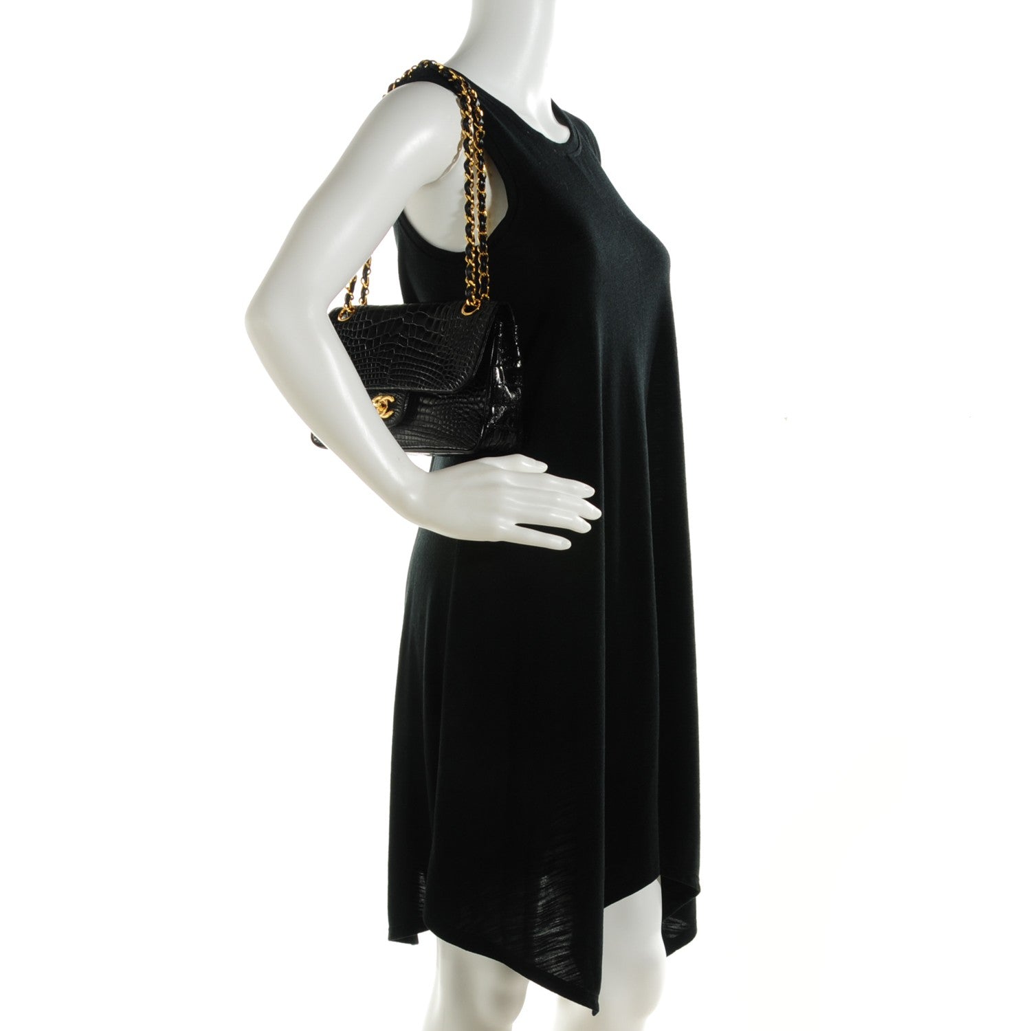 Chanel Alligator Medium Double Flap Black 2 of 13