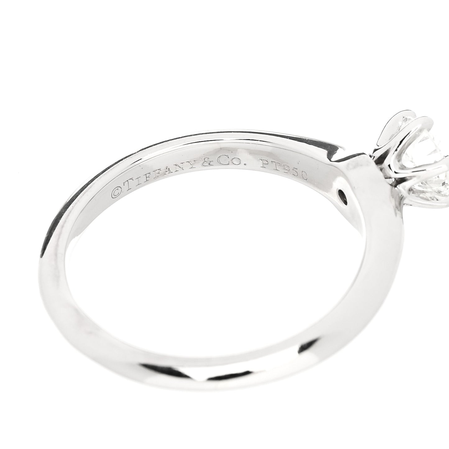 Platinum Diamond .54ct Solitaire Engagement Ring 53 6.5